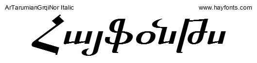 ArTarumianGrqiNor Italic