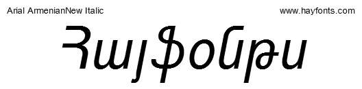 Arial ArmenianNew Italic