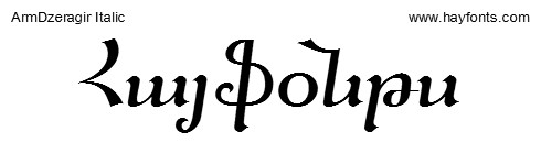 ArmDzeragir Italic