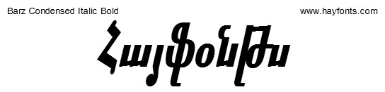 Barz Condensed Italic Bold